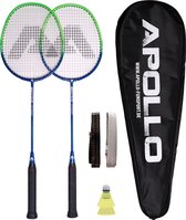 Apollo Badmintonset | Carbon professionele badmintonracket | lichtgewicht badmintonracket | set voor training, sport en entertainment met rackettas | shuttleset kinderen