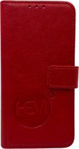 HEM cuir Book Case (convient pour 15 Pro) étui iPhone 15 Pro avec 3 découpes pour cartes - Étui portefeuille - Porte-carte - Rouge brûlé