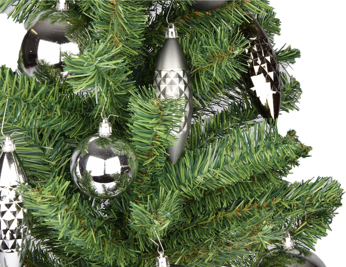 Kerstballen Set - Kerstdecoratie Ballen - Kerstboom Versieren - Glanzend en Mat - 31 Stuks - Zilver – foto 2