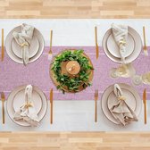 Chemin de table violet 32 ​​x 180 cm, design moderne et innovant, uni, en lin, lavable, chemin de table de haute qualité, motif épi de blé pour salle à manger, fête, vacances, décoration.