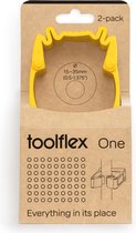 Toolflex One - 2-Pack Gereedschapshouders met Gele Adapter - Geschikt voor Ø15-35 mm Gereedschappen - Muurbevestiging met Veilige Installatiekit - Ruimtebesparend en Veilig - Exclusief voor Toolflex One Producten