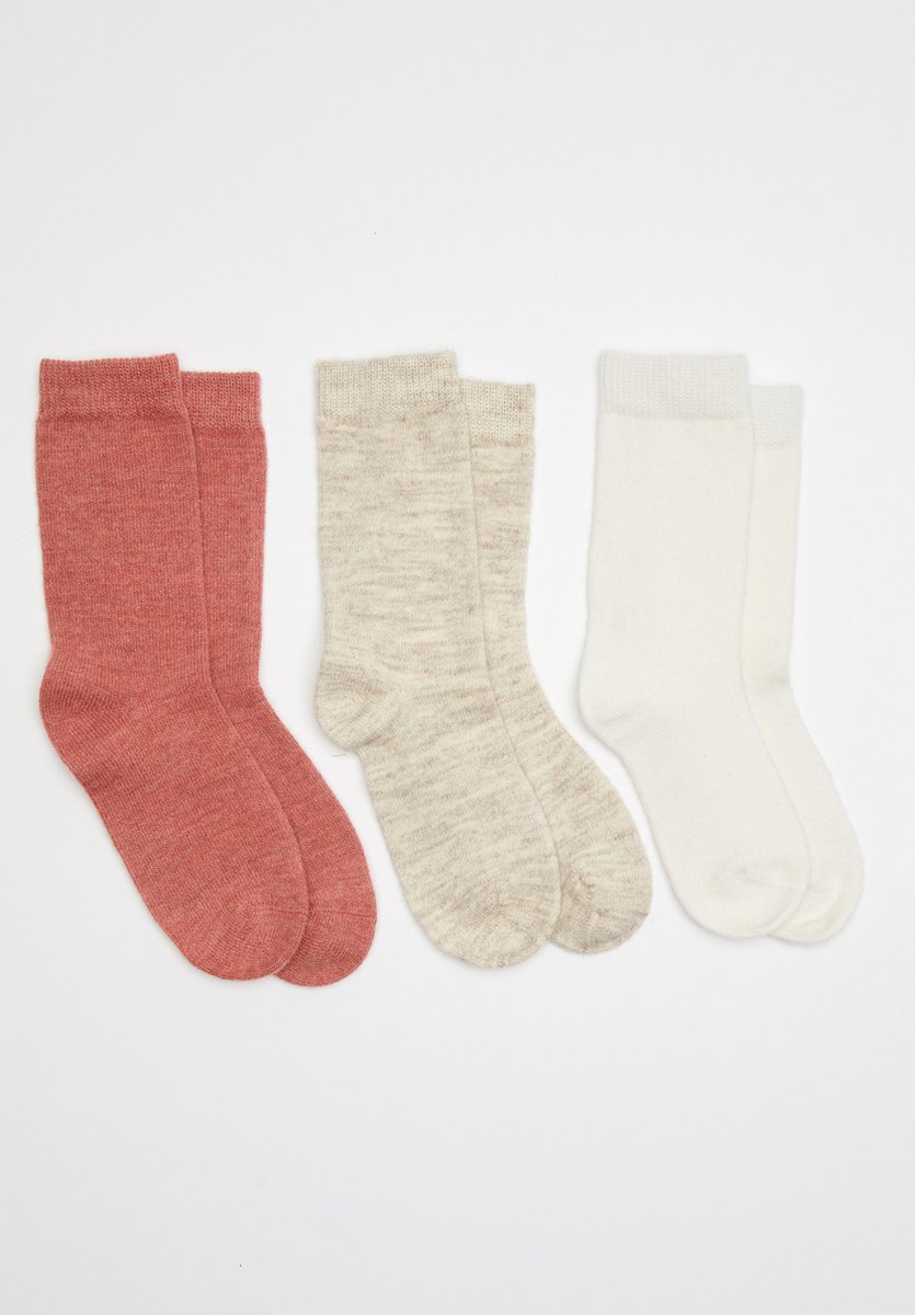 Damart - Set van 3 paar effen sokken van met wol gebreide Thermolactyl - Dames - Veelkleurig - 39/41