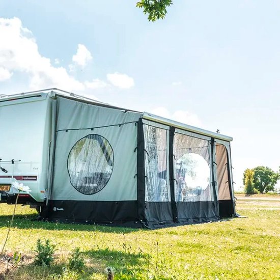 Travellife Scala voorwand raam breedte 2-2,34m - Geschikt voor o.a. Thule, Fiamma en Dometic luifels - Inclusief opbergtas, trapspanners en haringen van Travellife — afbeelding 2