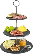 3-Tier Slate Cake Stand, Stable, Resilient, for Dessert and Fruit