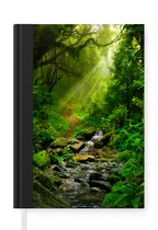 Notitieboek - Schrijfboek - Jungle - Water - Bladeren - Zon - Natuur - Notitieboekje klein - A5 formaat - Schrijfblok
