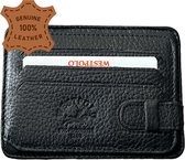 Westpolo leren pasjeshouder unisex - geschikt voor 7 pasjes - creditcardhouder - zwart - 333