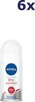 6x Nivea Dry Comfort Anti-Transpirant Roll-On 50 ml