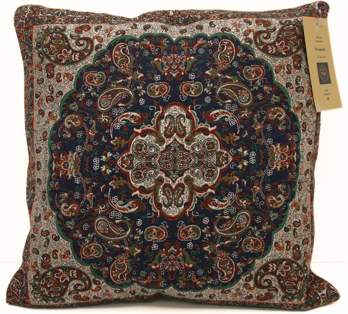 M&R design sierkussen hoes woonkamer 50x50 enkelzijdig Perzisch zijde Persepolis