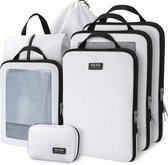 Kofferorganisatorset met compressie [7 stuks] - Pakkubussen besparen meer ruimte - Reisorganisator voor koffers en rugzakken - Extra lichte kledingzakken, reisorganisator, pakkubussen.