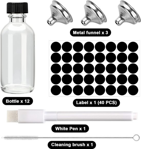 Petites bouteilles à remplir - 24 bouteilles en verre de 60 ml à remplir -  Bouteilles