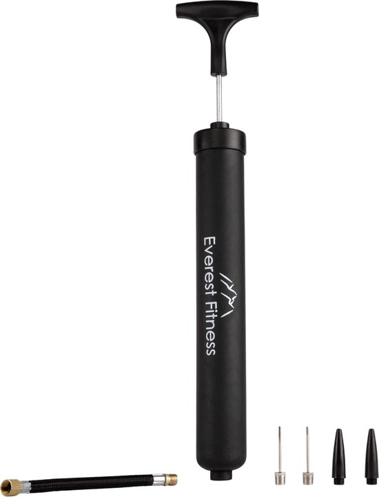Pompe à Vélo Et Ballon Everest Fitness – Manomètre, Tuyau Flexible, Aiguilles, Compatible Toutes Valves