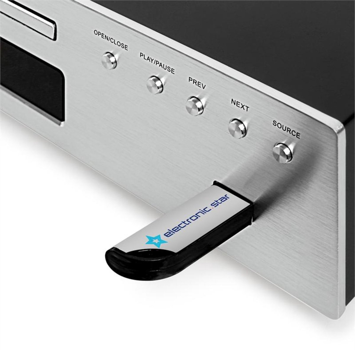 AUNA AV2-CD509 HiFi-cd-speler, geschikt voor MP3, radio-ontvanger, USB-MP3-ingang, 40 vooringestelde zenders, digitale en analoge uitgangen, eenvoudige bediening - Zwart
