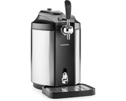 Klarstein Drankkoeler Skal universelle Bier zapfanlage, Zapfanlage met integriertem bierkoeler, koeling auf 2 12 °C, Bier zapfanlage 5 liter met koeling. thermoelektrisches , 48 dB, zwart-zilver - Bierkoeler - 2-12°C - voor Bar - RVS