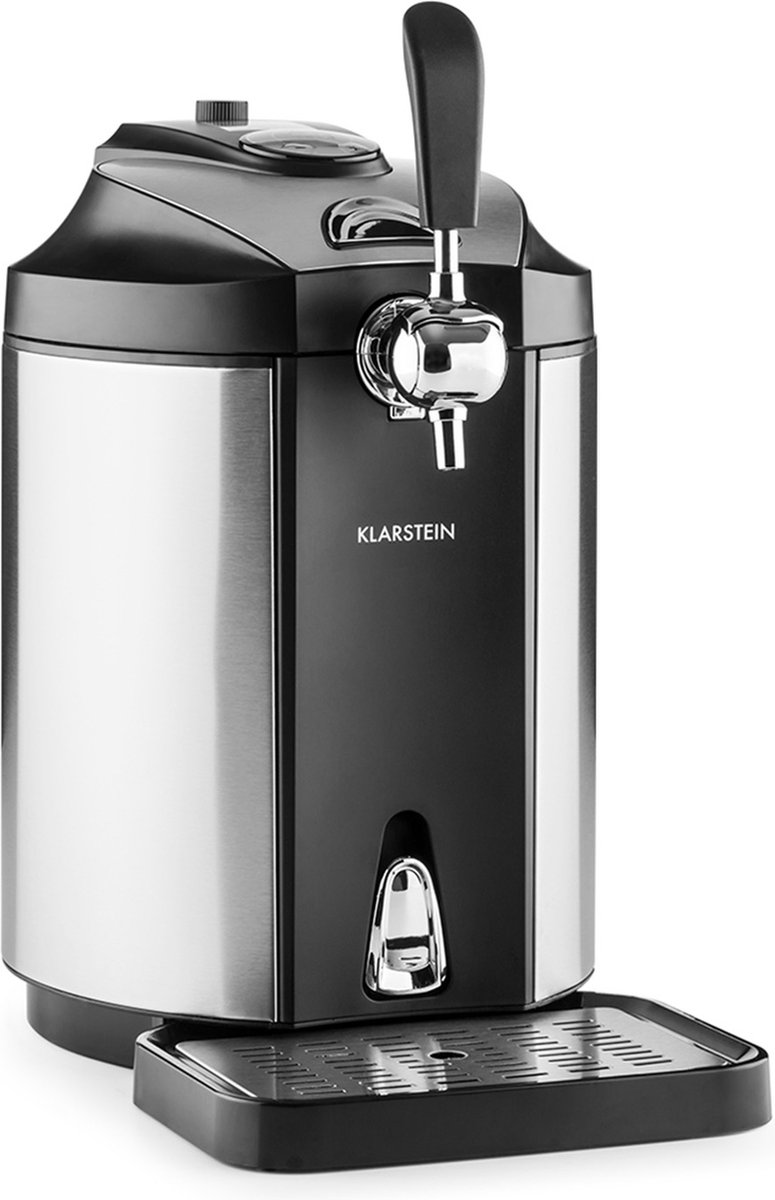Klarstein Drankkoeler Skal universelle Bier zapfanlage, Zapfanlage met integriertem bierkoeler, koeling auf 2 12 °C, Bier zapfanlage 5 liter met koeling. thermoelektrisches , 38 dB, grausilber - Bierkoeler - 2-12°C - voor Bar - RVS