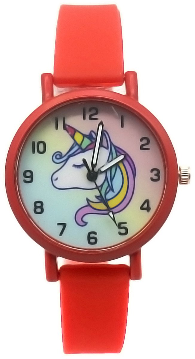 Horloge voor Kinderen - Eenhoorn - Kast 34 mm - Rood