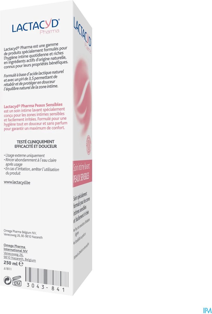 Goedkoopste Lactacyd® Pharma Sensitive – Intieme Wasemulsie – Dagelijks Gebruik - 250 ml