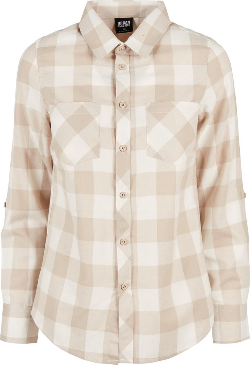 Urban Classics Turnup Checked Flanell Blouse M Creme
