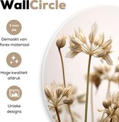 WallCircle - Wandcirkel ⌀ 90 - Droogbloemen - Beige - Wit - Planten - Ronde schilderijen woonkamer - Wandbord rond - Muurdecoratie cirkel - Kamer decoratie binnen - Wanddecoratie muurcirkel - Woonaccessoires