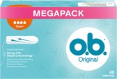 Bol.com O.B. Tampons - Megapack Super Plus - Gebogen Groeven - 40 stuks - Voordeelverpakking 12 stuks aanbieding