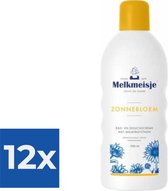 Melkmeisje Bad & Douche Zonnebloem - 1000 ml - Douchecrème - Voordeelverpakking 12 stuks