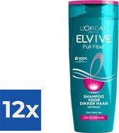 L’Oréal Paris Elvive Full Fiber Shampoo - 250 ml - Voordeelverpakking 12 stuks