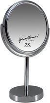 Metalen make-up spiegel zilver - 7x vergroting 18cmØ