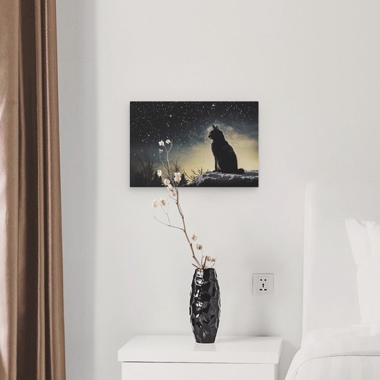 Artaza Peinture sur toile Chat Vintage dans la forêt – 30 x 20 – Klein – Photo sur toile – Impression sur toile