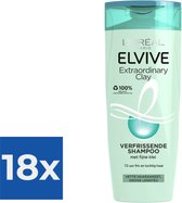 L'Oréal Paris Elvive Extraordinary Clay Shampoo - 250ml - Voordeelverpakking 18 stuks