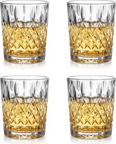 wisky glas - cadeauset voor mannen, papa, tumbler voor Scotch, cocktail, rum - Whiskyglazen 4pcs