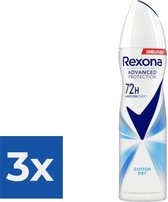 Rexona Women Cotton Dry - Deodorant Spray - 2 x 150 ml - Voordeelverpakking 3 stuks