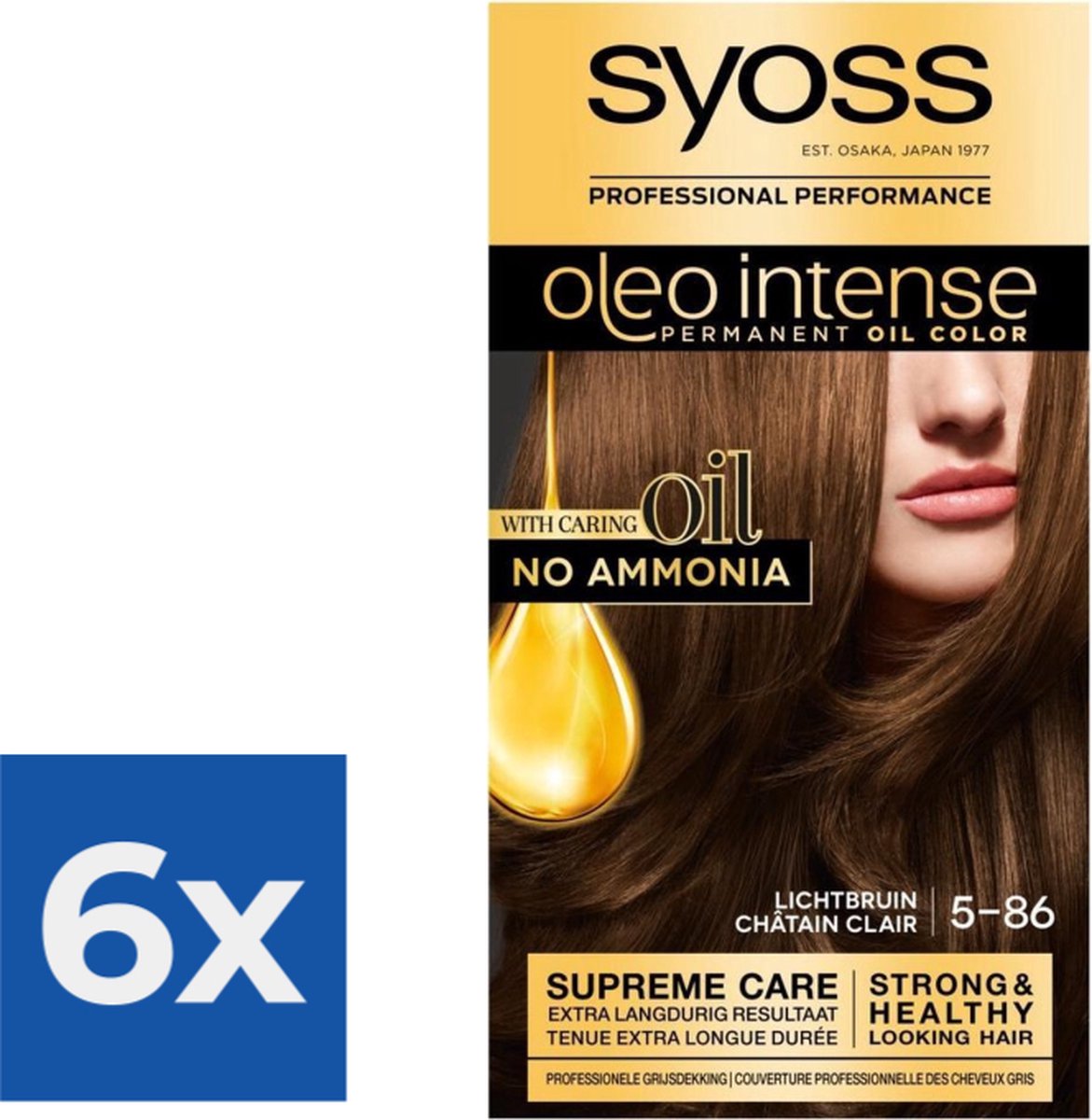 Syoss Oleo Intense - Haarverf - 5-86 - Licht Bruin - 115ml x 6