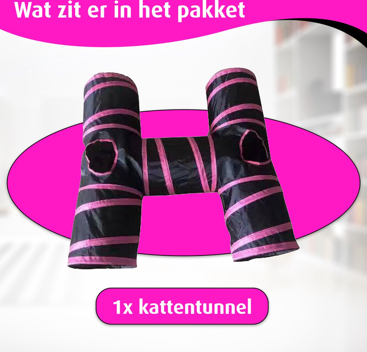 Kattentunnel - H-vorm - Konijnentunnel - Speeltunnel - Kattenspeelgoed - Kattenspeeltjes - Kruiptunnel — afbeelding 7