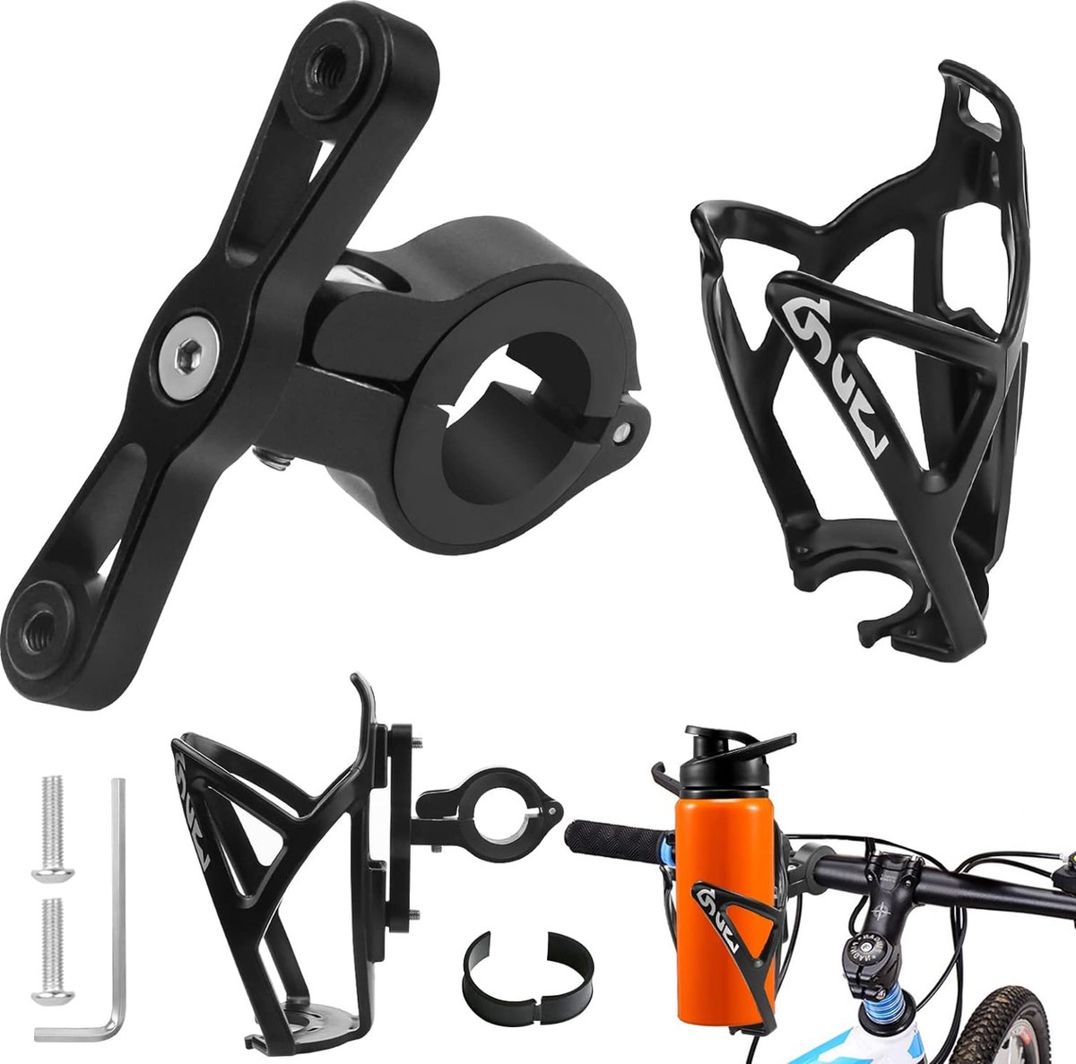 Adaptateur Porte-Bouteille à Monter Sur Selle De Vélo - Support Léger En ABS, Pour Bouteille D'Eau Ou Pneu De Secours - 3