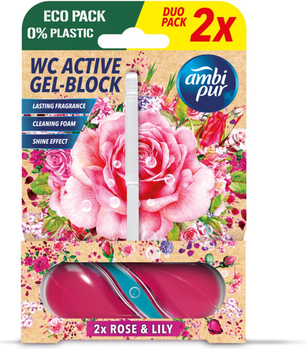 Goedkoopste 5x Ambi Pur Toiletblok Roos & Lelie 2 stuks