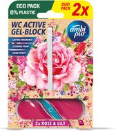 5x Ambi Pur Toiletblok Roos & Lelie 2 stuks