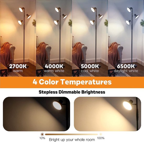 Lampadaire LED Softlite avec intensité variable 4 températures de