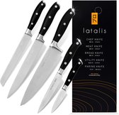 Latalis Pro Series Ensemble de couteaux - 5 pièces - Couteaux de cuisine - Acier inoxydable - Couteau de chef/Couteau à découper/Couteau à pain/Couteau de Office /Couteau à éplucher