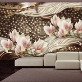 Fotobehangkoning - Behang - Vliesbehang - Fotobehang Parels en Magnolia's - Pearls and Magnolias - 150 x 105 cm