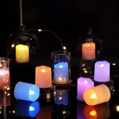Synergy - Oplaadbare waxinelichtjes - LED Waxinelichtjes - 12 stuks - Verschillende kleuren - Met afstandsbediening - Flikkeren - Oplaadbare kaarsen - Oplaadbare theelichtjes