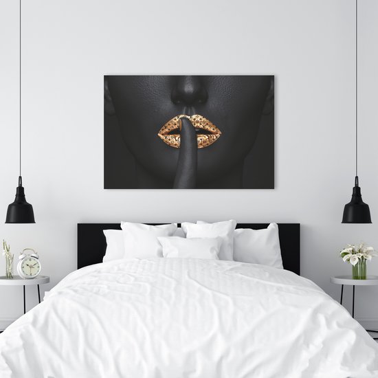 PosterGuru – Peinture sur toile – LV Golden Secret – 90 x 60 cm – Chambre à coucher
