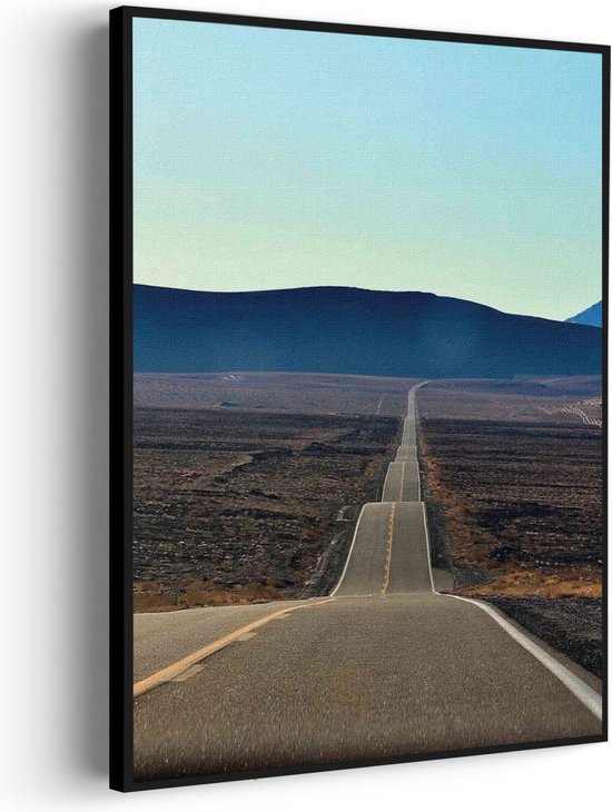 Akoestisch Schilderij Deathvalley Road Rechthoek Verticaal Pro XXL (107 X 150 CM) - Akoestisch paneel - Akoestische Panelen - Akoestische wanddecoratie - Akoestisch wandpaneel