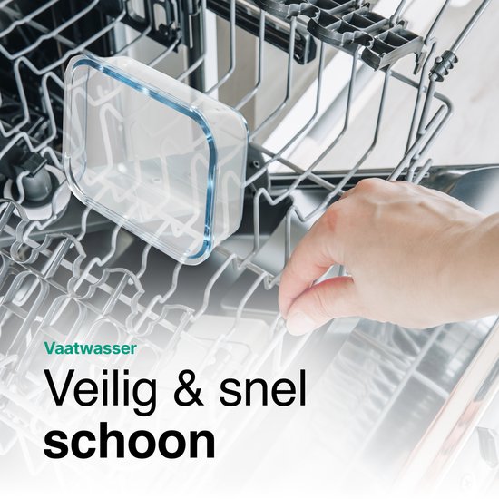 Vivid Green Récipients de Prep de repas – Set de Boîtes de conservation avec couvercle – Micro-ondes – Récipients de congélation – Hermétique – 1 L – Glas – 6 pièces
