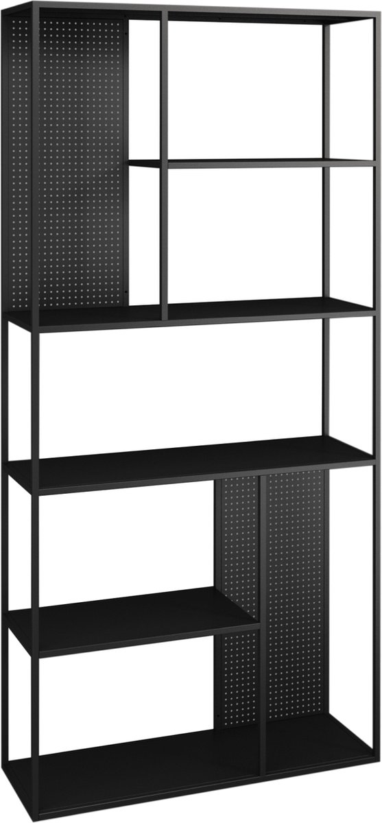 Boekenkast vre open kast 139x80x30 cm zwart [en.casa