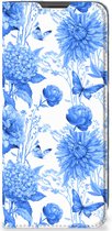 Smart Cover voor OnePlus 10 Pro Flowers Blue