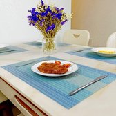 Placemat van 6,Gemakkelijk Schoon Tafelmatten Antislip Warmte-Isolatie Vlekbestendig Tafelonderzetter,45cmx30cm (Placemat van 6, c-blauw)