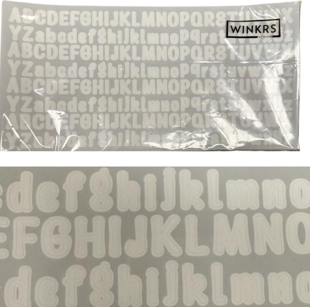 Alfabet Sticker vellen - Witte Letters & Hoofdletters - 40x Alfabet 1,5CM stickers - Plakletters 5 vellen — afbeelding 2