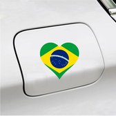 Bumpersticker - 12x11 - Hart Vlag Brazilië