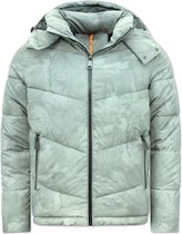 Puffer Jacket - Jassen Heren Winter Capuchon - Grijs / Reflector