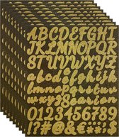 6x Stickervel Gouden Letters met glitter - 480 Alfabet stickers - 2.5CM