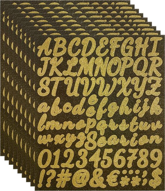 Foto: 6x stickervel gouden letters met glitter 480 alfabet stickers 2 5cm